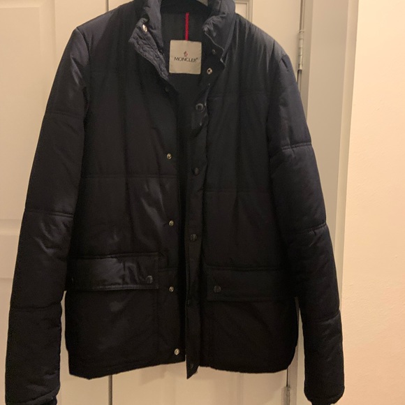 MENS MONCLER AUTHENTIC SZ 2 NAVY DUVET FILLED  PUFFER JACKET MEDIUM - Picture 16 of 16